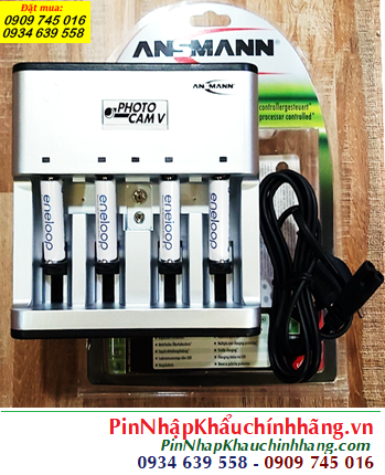 Ansman Photocam V, Bộ sạc 4viên pin AA- Kèm sẳn 4 pin sạc Eneloop BK-3mCCE (AA2000mAh-1.2v)